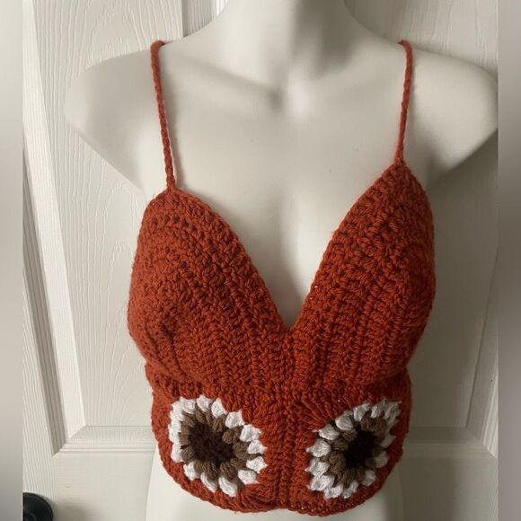 Handmade crocheted women’s halter top - Picture 1 of 6